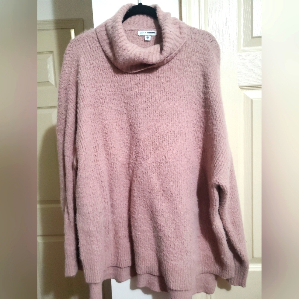 Denise Bidot x Sonoma Furry Sweater in Dusty Pink